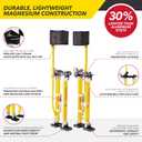 ToolPro Professional Grade Adjustable Drywall Stilts - for Drywall Installation, Painting, and More. Soft Strap Bands to Reduce Soreness and Smoother use (18-30 in., Magnesium)