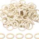 uxcell 100 PCS 50mm /2in inch Natural Wood Craft Ring, Small Wooden Rings Circle, Unfinished Solid Wood Pendant Connectors for DIY Craft, Macrame, Ring Pendant and Jewelry Making