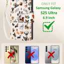 Toycamp for Samsung Galaxy S25 Ultra Wallet Case with Wrist Strap - Leather Flip Folio Phone Case with RFID Blocking 4 Card Slots Galaxy S25 Ultra Funda Cute Aesthetic for Women Lady, Little Puppy