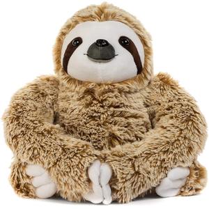 Realistic Sloth Stuffed Plush Toy Animal - Cuddly, Huggable, Silky Fur - Cute Brown Three Toed Sloth for Girlfriend Birthday Gift