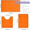 Orange Bathroom Rugs Extra Soft Memory Foam Bath Mat Sets 3 Piece Non Slip Absorbent & Dry Living Mat Sets Washable Bath Carpets with Toilet Rug,Bath Rugs for Bathroom,Tub,Shower,Kitchen,Bedroom, 32'' x 20'' * 24''x16'' * 20'' x 20'' U