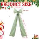 Large Christmas Tree Topper Bow 46"x15.7" Floral Block Print Xmas Tree Toppers Bows Christmas Wreath Decor for Home Indoor/Outdoor Holiday Decor(Green)