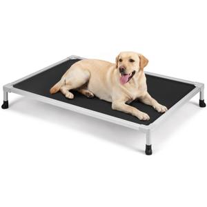Veehoo Chew Proof Elevated Dog Bed, Silver Aluminum Dog Cot, Pre-Assembled