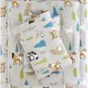 True North by Sleep Philosophy Cozy Flannel Warm 100% Cotton Sheet - Novelty Print Animals Stars Cute Ultra Soft Cold Weather Bedding Set, Twin, Multi Forest Animals 3 Piece