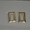 Monarch Abode Rocker Light Switch Cover Plate  1-Gang Brushed Gold Decorator Wall Plates, Architectural Decorative Outlet Covers Wall Plates for Receptacle, GFCI Electric Outlet Cover, Pack of 2