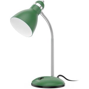 LEPOWER Metal Desk Lamp, Adjustable Goose Neck Table Lamp, Eye-Caring Study Desk Lamps for Bedroom, Study Room and Office (Green)