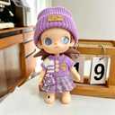 2 x Clothes for 17cm Dolls(NO Doll) , Outfits with Accessories, Purple Dress