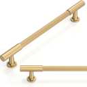 10 Pack Champagne Bronze Cabinet Pulls 6.3 Inch(160mm) Honey Bronze Kitchen Cabinet Handles Solid Heavy Duty Drawer Pulls