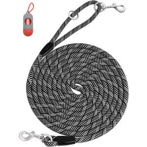 Long Dog Leash for Dog Training 50FT, Dog Rope Check Cord with Reflective Thread for Large Medium Small Dogs, Dog Tie-Out Cable Lead for Hunting, Camping or Backyard