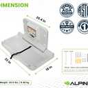 Alpine Wall Mounted Baby Changing Station - Horizontal Baby Changing Table Foldable Diaper Tables with Safety Strap for Commercial Bathroom, ADA Complaint (Hardware Included) Light Gray
