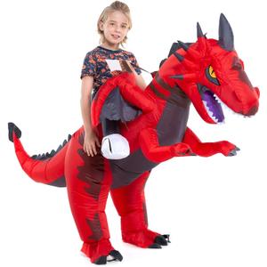 HSCTEK Inflatable Ride on Kids Dragon Costume Boys Girls (7-10 Yrs)