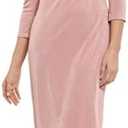 London Times Women's 3/4 Sleeve Criss Cross Waist Dress, Size 40