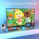 pdobq Switch Dock Switch Docking Station for Nintendo, Portable Switch2 TV Adapter Support 4K/60HZ TV Mode Compatible Steam Deck/Switch OLED, Travel Dock with HDMI2.0 USB3.0 Port