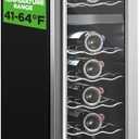 Nutrichef 27 Bottle Wine Fridge | Dual Zone Wine Chiller | Adjustable Temperature 41F to 64F | Ultra Quiet Operation | Wine Cooler For Home, & Office | Free Standing 43x11x23 IN (Black)