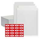 Rigid Mailers 12.75x15 Inches Pack of 100 – Self Adhesive White Magazine Mailers – Used as Mailing Supplies for Mailing Documents, Photos, CDs, Magazines and Literature