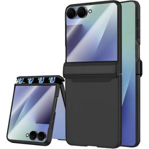 STORMTAL for Samsung Galaxy Z Flip 7 Case, Hinge Protection, Built-in Screen Protector, Wireless Charging, Shockproof, Slim Rugged Phone Protective Case for Galaxy Z Flip 7 Black