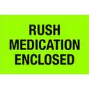Ship Now Supply SNDL1336 Tape Logic Labels, "Rush - Medication Enclosed", Fluorescent Green (1 Roll of 500 Labels)