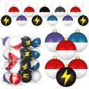 Rotatingpals 24 Pcs 2.4 Inch Christmas Tree Ball Ornaments Cartoon Hanging Ornaments Plastic Christmas Winter Balls Decor for Xmas Trees Holiday Party Favors Home Decor(Lightning)