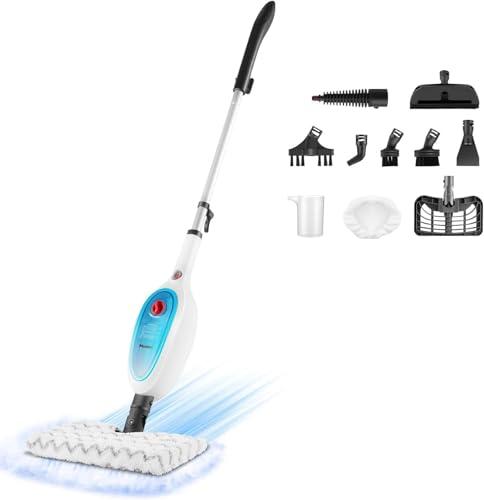 Steam Mop, 10 in 1 MultiPurpose Powerful Steam Detachable Floor Steamer for Hardwood/Tile/Wall All Floors Cleaning with 11 Accessories for Whole Home Use