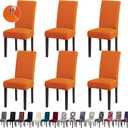 Chair Covers,Stretch Dining Room Chair Covers Set of 6, Removable Washable Kitchen Chair Covers for Dining Room 6 Pack, Dining Chair Slipcovers for Home, Hotel, Banquet, .Orange