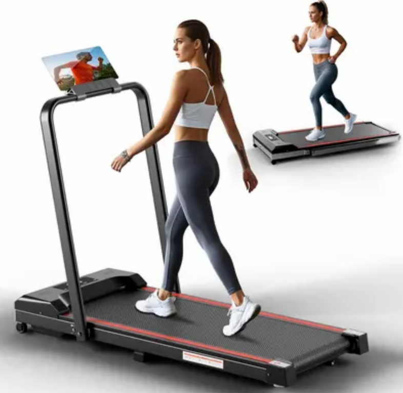 Walking Pad Treadmill with Handle Bar, 3.0HP Portable Electric Treadmills for Home Small Space, 3 in 1 Folding Foldable Home Treadmill with Handles, Remote Control, 300LBS Capacity