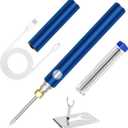 Cordless Soldering Iron Kit, Wireless Electric Soldering Gun Pen, 1100mAh Large Battery, Portable and Rechargeable for Home Appliance Repair, Electronic Components, DIY (Blue)