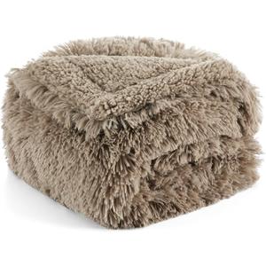 Bedsure Waterproof Dog Blankets for Small Dogs - Calming Cat Blanket for Couch Protector Washable, Long Faux Fur Pet Throw Blanket for Puppy, Reversible Furniture Protection, 25"x35", Brown