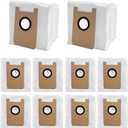 10 Pack Dust Bags Compatible with AIRROBO T20+/ T25+ Robot Vacuums, Accessories Replacement Part 3 L dust bag large capacity Dirt Disposal Bags