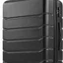 Sweetcrispy Modern Black, 20 inch Carry on Luggage,Hard Shell Expandable Double Spinner Suitcase