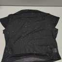 YYA Sheer Mesh Crop Top with Silver Glitter Cap Sleeve Party Top for Women Sexy Blouse XXL