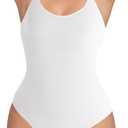 SHAPERMINT Bodysuit Women Shapewear - Tummy Control Body Suit for Women - Seamless Compression Slimming Shaping Bodysuit, White, Large