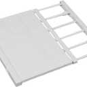 Extendable Closet Shelf Tension Rod Adjustable Clothes Hanger DIY Cabinet Storage Holder Wardrobe Organizer Dividers Shoe Rack 16.54'' Width for Bathroom Kitchen Bookshelf - White