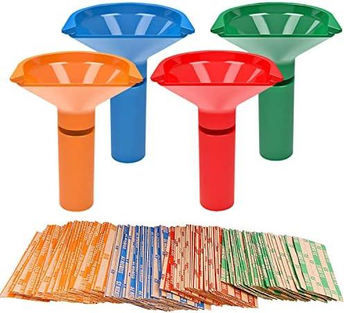 Coin Storage & Sorter Tubes 4 Color – Coded Coin Counters Tubes and Assorted Coin Wrappers