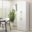 HOMCOM 70.75" Kitchen Pantry Cabinet with Drawer and Adjustable Shelf, Freestanding Tall Storage Cabinet with 2 Double Door Cupboards, White