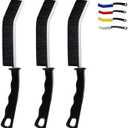 3 x Crevice Cleaning Brush Cleaning Tools Cleaning Supplies Grout Brush Scrub Brush Toilet Brush for Household Use for Cleaning Bathroom Kitchen 3 Pcs (Black)