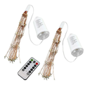 LumaBase Battery Operated Starburst Lights with Remote Control, Copper - Set of 2