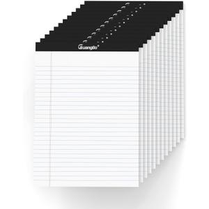 12 Pack White Legal Pads 8.5 x 11 Wide Ruled Note Pad 50 Sheets Notepads Micro Perforated Writing Pad for Work Study Daily Note Taking List