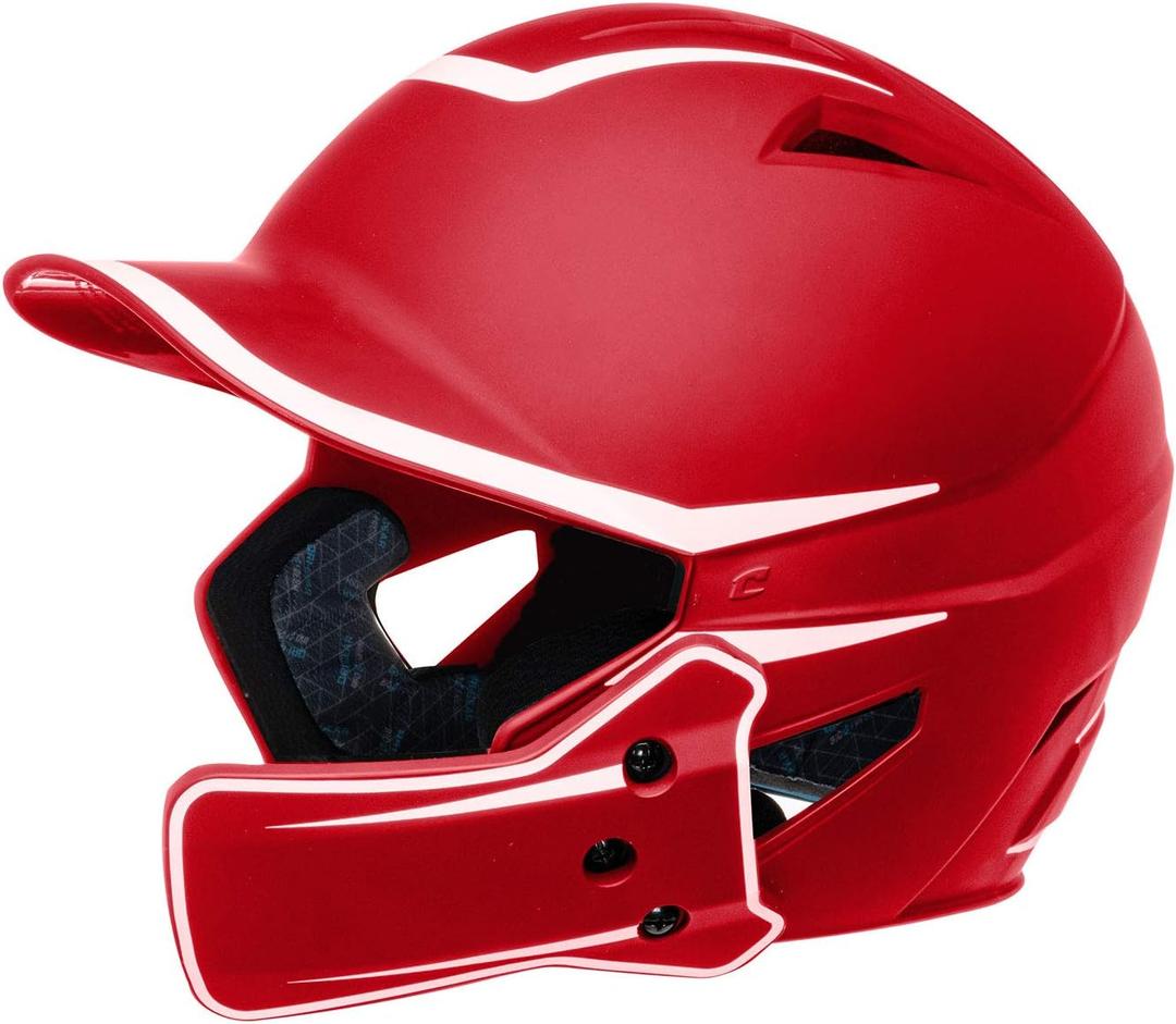 Champro HX Legend Plus Batting Helmet (Large, Scarlet, White)