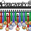 SUPERDANT Medal Hanger Display Sports Medal Holder Wall Mount Medals Hanging with Hooks Matte Black Metal Medal Display Rack Iron Race Ribbon Award Organizer Gifts for Athletes