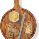 Acacia Wood Cutting Boards,Round Chopping for Kitchen and Dining Room, Serving Board Bread, Vegetables, Meat (15"L x 10.8"W)