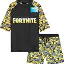 Get Trend Minecraft |Pokemon Swim Suits Rash Guard Bathing Suit Set 2 Pcs Holiday Essentials Pool (13 Years, Yellow Fortnite)