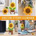 2 x Teacher Appreciation Gifts, Crochet Sunflower Thank You Gifts for Teacher Mentor Nurse Coworker Boss Mom Gift from Student for Teachers Appreciation Week Graduation Retirement Office Home Decor