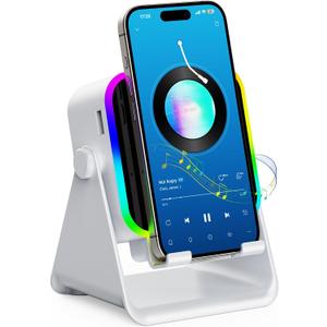 TARKARI Wireless Induction Speaker, 5 in 1 Bluetooth Speaker with Cell Phone Stand, HD Stereo Sound Compatible with iPhone iPad Android Tablet, Birthday Gifts for Women Men Him