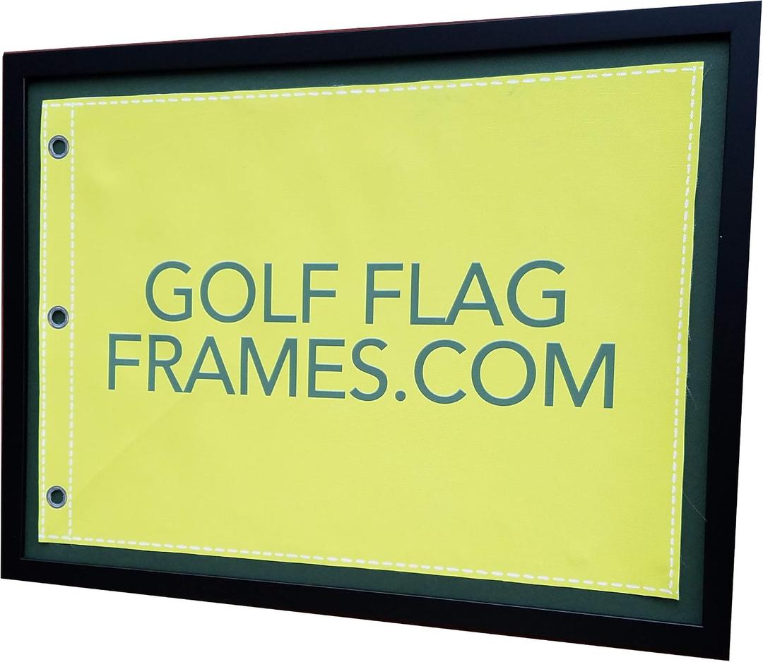 Compact Black Golf Flag Frame, Moulding blk-007, NEW Fairway Green and Black Mats (holds up to 14x20 Golf Flags; flag Not Incl) UPDATED JULY 2025