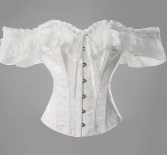 Vintage Palace Style Jacquard Front Button, Back Cinched Waist