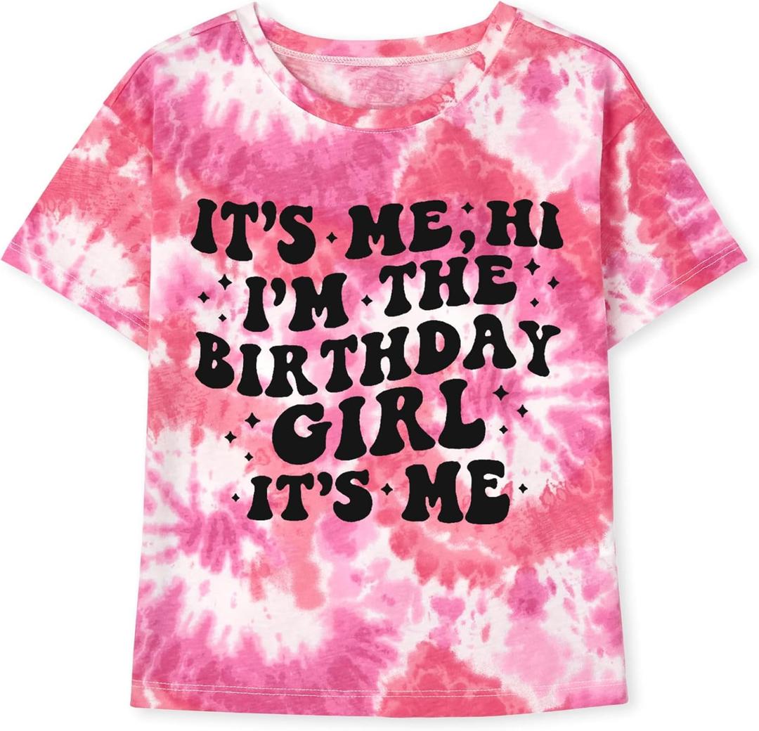 Birthday Girls Shirts for Kids 1-12 Year (Pink)