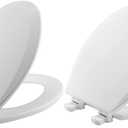 BEMIS 500EC 390 Toilet Seat with Easy Clean & Change Hinges, 2 Pack Round, Cotton White