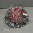 Pinkpum Lighted Christmas Wreath for Front Door Decor 16.5" Green Winter Wreath with LED String Lights for Home Wall Window Porch Farmhouse Indoor Outdoor Decorations Berries Pine Cones Bow 1 Pack