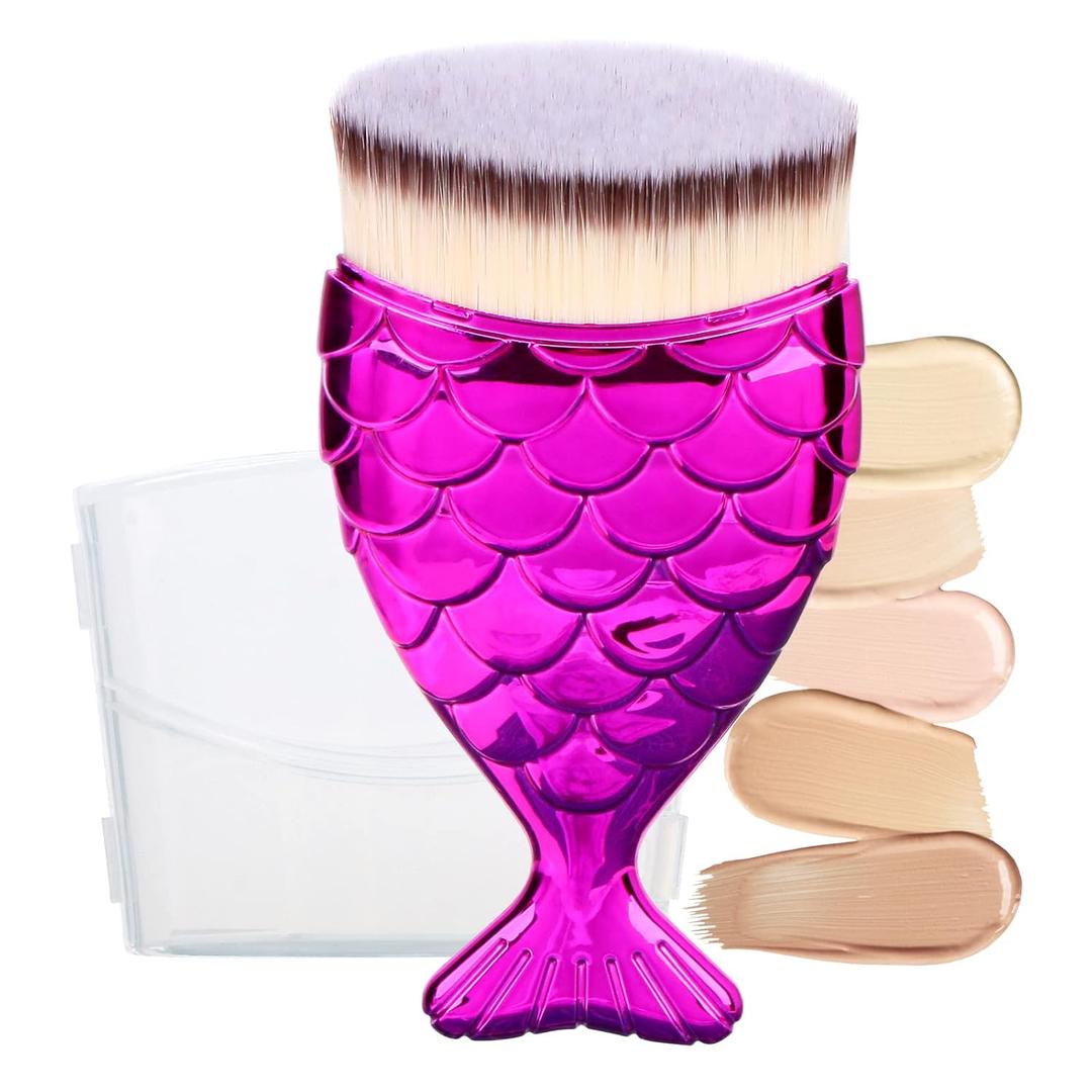 UNIMEIX Sunscreen Brush for Face Kabuki Brush Sunscreen Applicator for Kids Foundation Makeup Brushes for Liquid Foundation Powder Cream Contour Buffing Stippling Blending (Rose)