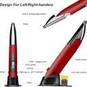 lychee Rechargeable Pocket Pen Mouse, Left/Right-Handed Wireless Optical Ergonomic Mouse with Stylus Function RGB Backlit Type-C & Micro USB Adapter for PC Laptop Notebook Mac (Red)